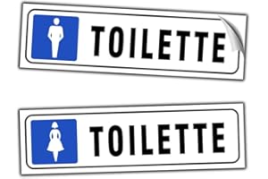 EVM "TOILETTE UOMO + DONNA" Eticchetta Segnaletica Targhetta in PVC Morbido Adesivo impermeabile Porte Locali Ufficcio Bagno 21x6cm 2pz