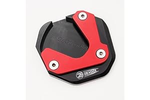 ZEXDDI Motorcycle CNC Fit For Hon-da X-ADV XADV 750 NC750X NC750 X HORNET CB750 TRANSALP XL750 Side Stand Extension Pad Kickstand Foot Enlarger Plate (Red)