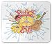 Produktbild Groovy Mouse Pad, Peace and Love Theme with Lily Blooms Buds Sneakers Guitar Dragonfly Splash Gaming Mousepad Office Mouse Mat Mustard Multicolor