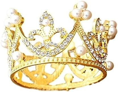 Wuudi Crown Tiara Hair Accessories Girl Bun Tiara Rhinestone Mini Crown Party Pageant Headwear