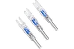 Astibym Bogenschießen Beleuchtete Nocken, 6,2 mm Innendurchmesser LED-Leuchten Bogenschießen Beleuchtete Nock CR425 Knopfbatterie 3 STÜCKE für die Nachtjagd(Blau)