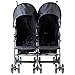 Zeta Citi TWIN Stroller Buggy Pushchair - Black Double Stroller Complete With FootMuffs And Bag