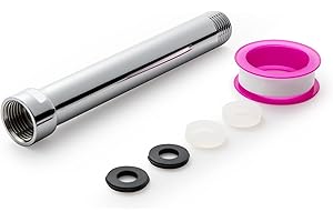 OFFO Duschkopf Verlängerung Arm 15cm, Brausearm Verlängerung für Duschkopf oder festen Duschkopf aus 304 Edelstahl Duschkopf Verlängerung, Chrom