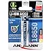 Produktbild ANSMANN geschützter 18650 Akku Li-Ion mit 3500mAh & 3,6V - wiederaufladbare 18650 Batterie geschützt mit PCB Schutzschaltung - Akku 18650 für LED Taschenlampe Stirnlampe Laserpointer & E Zigarette