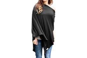 Byrd & Blume Super Soft Breastfeeding Cover, Nursing Cover, Shawl, Wrap, Scarf, Poncho, Swaddle, Stroller Blanket & Baby Car Seat Cover, 100% Viscose, Oeko-Tex Certified, 60" x 28" (Black)