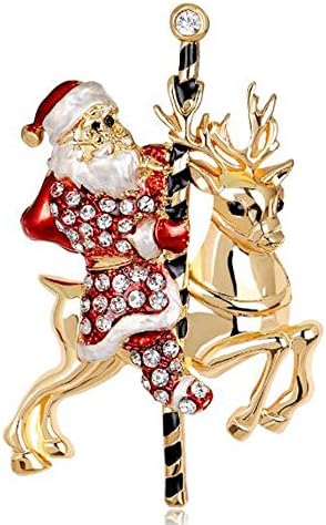 KENFULTILE Christmas Santa Claus Deer Brooch Pin Christmas Gift