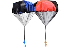 JUGUTA 2 Pièces Parachute Jouet, Main Lancer Parachute Jouet Set, Jouet De Parachute Multi-Couleur Pour Garçons Filles Enfants Adultes Jouet Parachute Jeté À La Main Mini Jouet De Loisirs