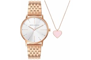 Armani Exchange Orologio da Donna, Movimento al quarzo a tre lancette e cassa da 36 mm con cinturino in Acciaio inossidabile