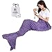 Produktbild Meerjungfrau Decke, Handgemachte häkeln meerjungfrau flosse decke für Erwachsene, Mermaid Blanket alle Jahreszeiten Schlafsack Bestes Geschenk für sie (Violett)