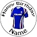 Produktbild Personalisierter Island Fußball Trikot Zuckerguss Kuchen Topper / Kuchendekoration - 20 cm Großer Kreis - Jeder Name Und Jedes Alter