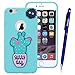 Produktbild Yokata iPhone 6 / iPhone 6s Hülle für Mädchen Soft Cute Flexible Silikon Niedlich Clear Ultra Dünn Schlank Schön Handyhülle Premium Kratzfest 3D TPU Schutzhülle für iPhone 6 / iPhone 6s (4,7 Zoll) Case Cover + 1 x Kapazitive Feder - Kaktus Licht Blau