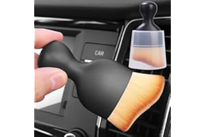 Car Soft Bristles Detailing Brush Arc Shaped Car Air Conditioning Outlet Vent Dashboard Crevice Brush Interior Clean Tool (with Cover)