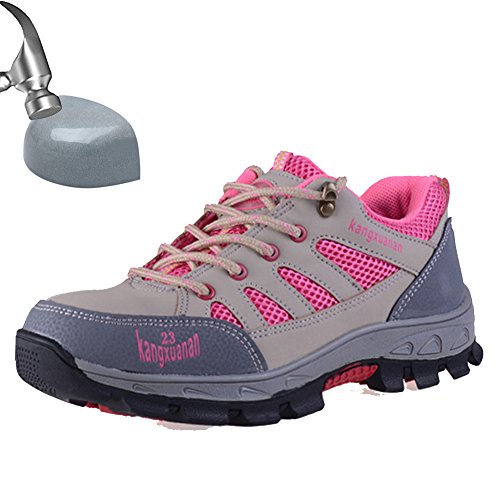 Preisvergleich Produktbild SUADEEX Damen Herren Arbeitsschuhe Stahlkappe Sicherheitsschuhe Sportlich Trekking Wanderhalbschuhe Hiking Schuhe Traillaufschuhe- Gr. EU 39=Aisa 40, Pink