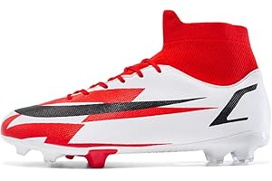 Kmrlofiy Męskie buty do piłki nożnej, profesjonalne buty do piłki nożnej, High Top Spike Cleats Outdoor Athletics, dla chłopców i mężczyzn, buty do piłki nożnej, sznurówki, buty sportowe