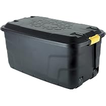 Boîtes Rangement Empilables Strata 60L - 60x40x40cm Résistance 630kg Noir/Jaune