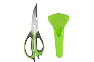 JOYSPOT Ciseaux de cuisine, Set Ciseaux de cuisine, lames acérées en acier inoxydable japonais - Ciseau multi-usages pour la viande, le poulet, le poisson, les légumes et les herbes aromatiques, décapsule