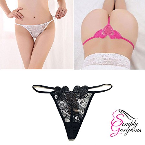 Ladies-Sexy-Lace-Heart-G-String-Thong