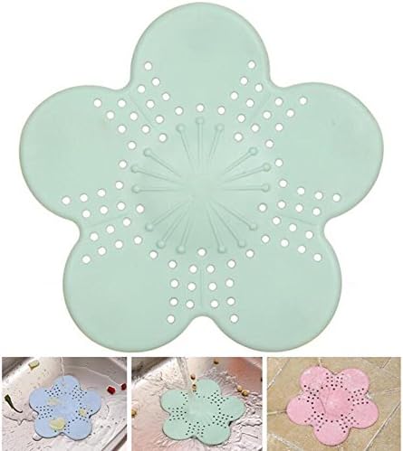 Seroda Cherry Blossoms Kitchen Bathroom Strainer Shower Drain Protector Hair Catcher/Sink filter (Green)