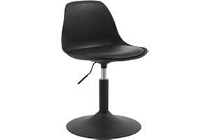 ‎WOLTU WOLTU stołek barowy, z regulacją wysokości, z oparciem do domowego baru, krzesło obrotowe 360°, krzesło obrotowe PP+PU, kolor czarny, 39,5 – 50,5cm