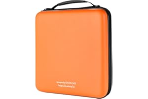 KUOCDSIK Range CD, boîtier de DVD Blue-Ray EVA de 192 capacités Organisateur de Stockage de Disque Dur de Protection pour Les Voyages en Voiture (192 Capacités, Orange192)