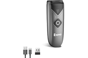 Eyoyo Bluetooth 2D&1D Barcode Scanner, Mini Lecteur de Code-Barres Portable sans Fil avec Connexion USB Filaire/Bluetooth/ 2.4G sans Fil PDF417 Data Matrix Image Scanner