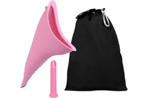 QEEYON Urinario Portatil Mujer, Orinal Femenino de Silicona Reutilizable para Mujeres de pie para orinar, Embudo portátil para orinar para Camping, Senderismo, Viajes, Seguro y cómod