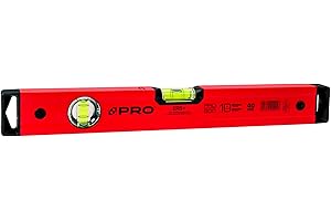 PRO600 Livella a Bolla con magneti 40cm - Profilo Ergonomico e Sistema ERS+ (Easy Reading System) Livella magnetica e precisa - Tappi di chiusura antiurto - Colore Rosso