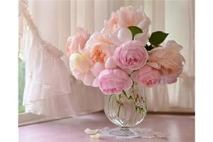 YEESAM Art Peinture Numero Fleurs Roses, Bricolage Peinture par Numero 40x50 cm Acrylique Decoration Murale