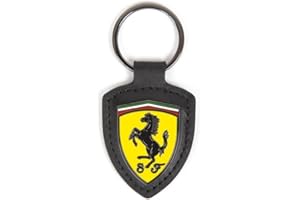 Ferrari Scuderia, Leather Shield Keyring Fob, 2018 Season F1, Officially Licensed Merchandise