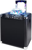 ION Audio Block Party Live Bluetooth Lautsprecher mit integrierter beat-synchroner LED Lichtshow Karaoke und Kontroll-App für iPad, iPhone, iPod und Android Geräte