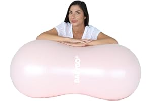 BABYGO® Peanut Ball for Labour Birth Pregnancy Exercise | Birthing Ball Maternity Labour Exercise Book & Foot Pump Included | Anti Burst Nude