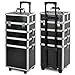Professional Large 4 in 1 Hairdressing Makeup Vanity Case Beauty Cosmetics Trolley (Black)