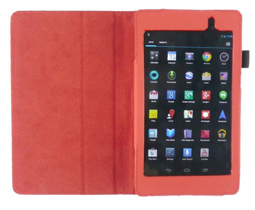 Emartbuy ® Asus Google Nexus 7 2 II Tablet (Aufgelegt Juli 2013) Weiß Stylus + Polka Dots Rot / Weiß Pu Leder Multifunctional / Multi Angle Wallet / Decken / Stand / Typing Fall - 5