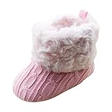 SODIAL(R) Infant Baby Crochet/Knit Fleece Boots Toddler Girl Wool Snow Crib Shoes Booties
