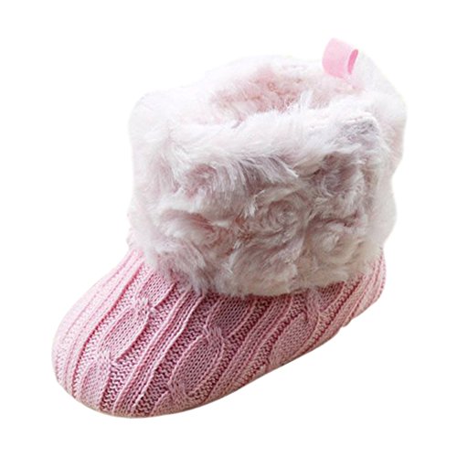 TOOGOO(R) Infant Baby Crochet/Knit Fleece Boots Toddler Girl Wool Snow Crib Shoes Booties
