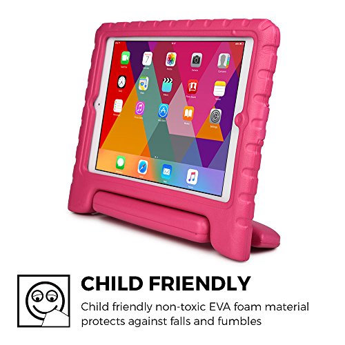 iPad Air hülle fur kinder, COOPER DYNAMO Beanspruchbare, strapazeirfähige, robuste, gepolsterte Hartschalenhülle mit integriertem Griff, Standfunktion & durchsichtigem Displaysschutz (Pink) - 3