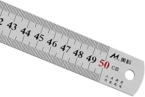 MUGBGGYUE Meike Règle de mesure double face épaisse en acier 0.5 mètre