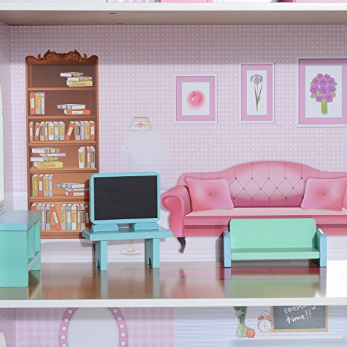 HOMCOM Large 13PC Furnitures Wooden Kids Doll House Children Girls Dollhouse Pretend Playset Entertainment Imagination Toy Game reviews HOMCOM Large 13PC Furnitures Wooden Kids Doll House Children Girls Dollhouse Pretend Playset Entertainment Imagination Toy Game