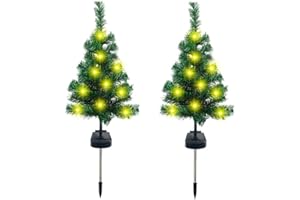 BYNYXI 2PCS 78cm LED Outdoor Weihnachtsbaum Dekorative Lichter, Rasen Tannenbaum mit Beleuchtung LED Solar Boden Licht Solar Gartenstecker Gartenleuchte Rasenlampe für Weihnachten Advent Landschaft