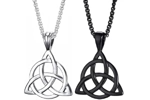 Weenkeey 2 st halsband med keltisk knut irländsk triangel cirkel amulett hänge halsband gotisk punkrock hip hop judisk stjärn