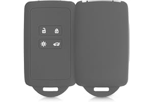 kwmobile Custodia Compatibile con Renault con 4 tasti Smart Key (solo Keyless Go) - Cover Chiavi Auto Protezione Copri Telecomando - Copri Chiave Copertura grigio scuro