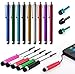 Produktbild XiTech 17 Packung mit farbigem, universellem Touch-Screen Eingabestift fuer Kindle Touch iPad 2, Iphone 4,4S,Kindle Fire, Motorola Xoom, Samsung Galaxy Tab 8.9 10.1, Blackberry Playbook HTC Flyer Evo View Tablet Bonus XiTech Kabelhalter