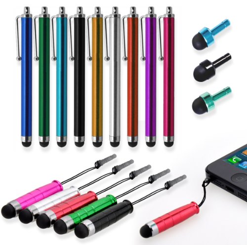 XiTech 17 Packung mit farbigem, universellem Touch-Screen Eingabestift fuer Kindle Touch iPad 2, Iphone 4,4S,Kindle Fire, Motorola Xoom, Samsung Galaxy Tab 8.9 10.1, Blackberry Playbook HTC Flyer Evo View Tablet Bonus XiTech Kabelhalter