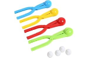 EQLEF Schneeballzange Winter schneeball maker, 4Pcs Schneeball Maker Spielzeug Kunststoff Sand Formen Schnee Lange Griff Clip Outdoor Spielzeug Strand Werkzeuge (Zufällige Farbe) (Typ 1)