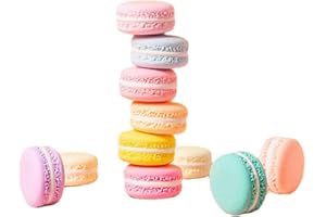 GIVBRO Künstliche Macarons Brot Fake Cake Simulation Dessert Modell für Fotografie Requisiten Bäckerei Hochzeit Dekoration, 6 Stück zufällige Auswahl