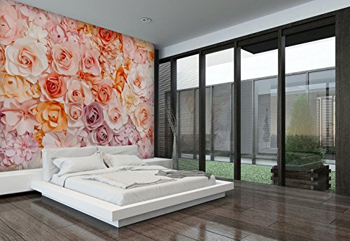 Fototapete, FLOWERS 366 x 254 cm Papierblumen, rosa, Pastell, Rosen, Blumentraum - 3