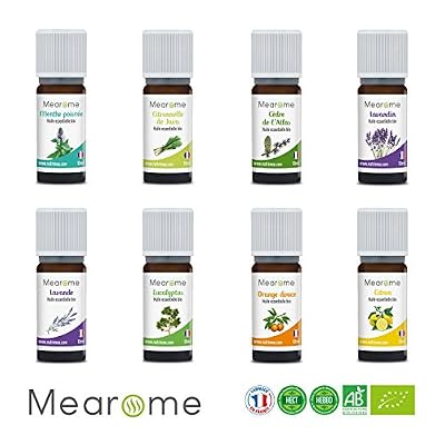 Mearome LE MEILLEUR DE L’AROMATHERAPIE – Coffret Plénitude 8 Huiles Essentielles Bio 10 ml – Huiles Essentielles chémotypées HEBBD Bio 100% Pures et Naturelles de FABRICATION FRANCAISE