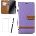 Produktbild Handyhülle iPhone 8 plus 5.5" Hülle LaiXin Tasche Schutzhülle Handy Cover Handytasche Flip Case Book Style [Stoff Bezug und PU leder] mit Kreditkartenhaltern, Standfunktion +Eingabestift Touchstift+Displayschutz-Hellviolett