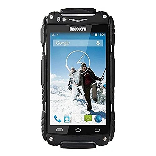 Hipipooo-Discovery V8 impermeabile antipolvere Smartphone schakeproof robusto Android 4.4 3G sbloccato telefono cellulare 4,0 pollici Mtk6572 Daul-Core, doppia SIM Slot(Nero)