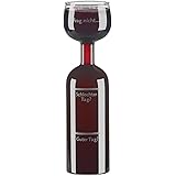 Rosenstein & Söhne Trinkflasche: 2in1-Weinflasche und XXL-Glas aus Echtglas, mit Aufdruck, 750 ml (XXL Weinglas)